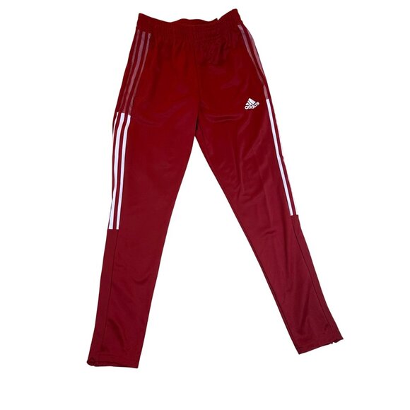 Adidas Mens Red Polyester Tapered Athletic Pants Aeroready Slim Fit Size S - New - Picture 1 of 14